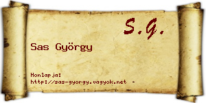 Sas György névjegykártya